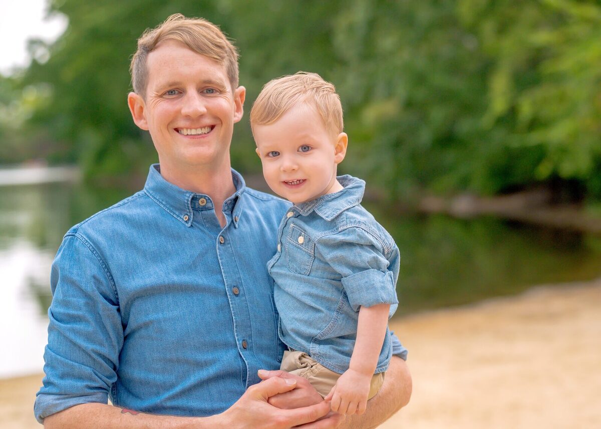 Caleb Johannes, licensed Newton MA plumber, with his son Finn
